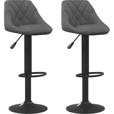 vidaXL Taburetes de cocina 2 unidades terciopelo gris oscuro (1/2)