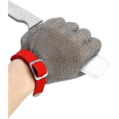Gants Anti Coupure Niveau 5 Gants de Travail Haute Performance en Acier Inoxydable 316L pour Cuisine, Jardin et Menuiserie (M, 1 pièce) (1/5)