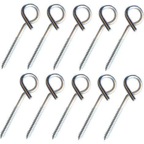 10 crochets plafond, inox, pour câbles, à visser, suspension (1/5)