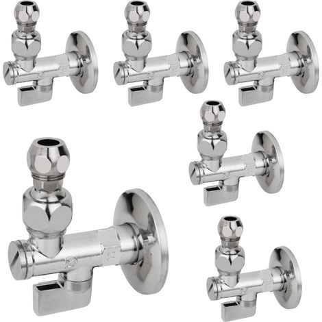 Rubinetto filtro sottolavabo mutlipack ottone cromato lucido a sfera leva a snodo 1/2x3/8x10 mm (quantita) pezzi 6 - confezione 1