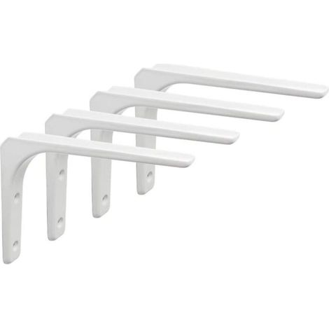 Equerre Etagere Murale, 4PCS Equerre Metal 200mm x 150mm Equerre Charge Lourde Support Etagere Murale Pour Deco Murale Cuisine Industrielle radiateur Montage Mural (Blanc)200150mm (1/5)
