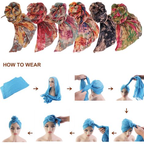 Turban Élastique - Bandeau Pour Cheveux Longs - Accessoire Tête Femme - Style Africain - 1 Pièce