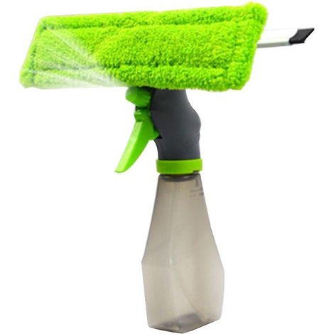 Kit de nettoyant pour vitres comprenant un vaporisateur, une raclette, un chiffon en microfibre, une brosse à vitres, un chiffon de nettoyage en microfibre et un grattoir. (1/5)