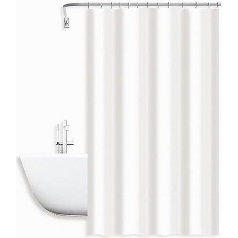 TRADE SHOP - Tenda Doccia Antimuffa Impermeabile 240 X 200 Cm Ganci Anelli Bagno Bianca 79709 - (1/2)