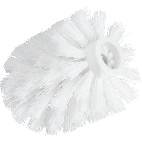 Brosse de Rechange Blanche avec Adaptateur - Tête de Brosse WC de Rechange, avec Adaptateur, Plastique, 8 x 9.3 x 8 cm, Blanc (1/2)
