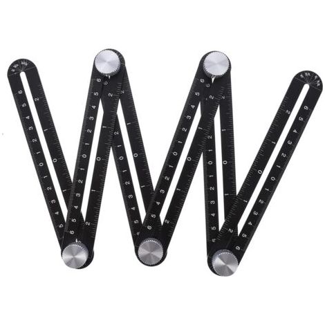 1 Pc Folding Tile Ruler, Six-fold Template Tool for Tile Opening Hole, Tile Hole Opener, Aluminum Alloy and Plastic (1/5)