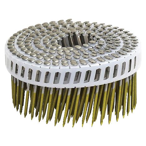 SCAB Pointes en rouleaux plats PVC 16° tête bombée annelées Inox A4 - 2,6 mm - x 5250 - 50 mm
