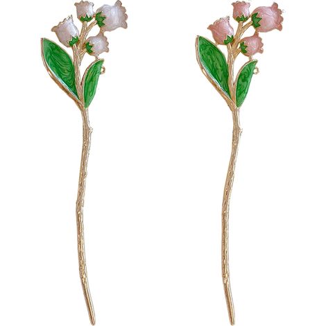 Juego de 2 horquillas de aleación con flores, accesorios para cabello largo para mujeres y niñas. (1/5)