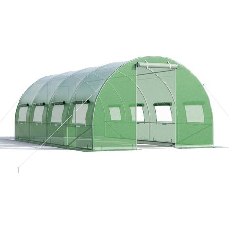 Pour Potager et Cultures Serre Tunnel Maraîchère Extérieure 6x3x2m Bâche PE Aération Cadre Acier Galvanisé (1/5)