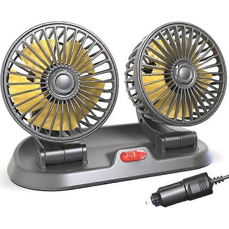 Ventilateur de voiture à double tête. portable. pour voiture. grand ventilateur électrique. pliable (1/5)