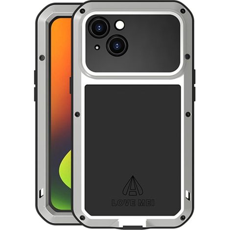 Love Mei iPhone 14 Hülle, mit Glas geschützt, Silber (1/5)