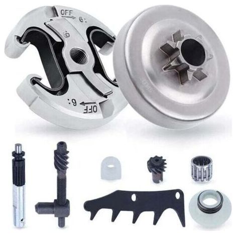 Kettenrad und Kupplung für Husqvarna 345 445 340 450, Kettenrad .325'' Teilung 6 Zähne + Kupplungstrommel + Lager Kettensäge Ersatzteile Zubehör-Set 8 in 1