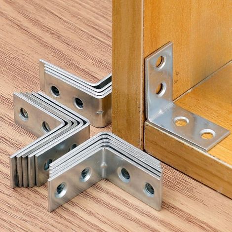 10 équerres de fixation, connecteurs métalliques pour meubles et armoires, connecteurs d'angle pour tables et chaises, supports de fixation, 3 x 3 x 2 cm (1/5)