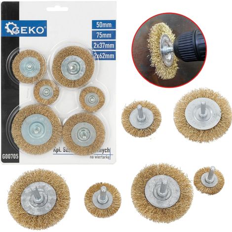 GEKO G00705 set spazzole metalliche per trapano, 6 pz.