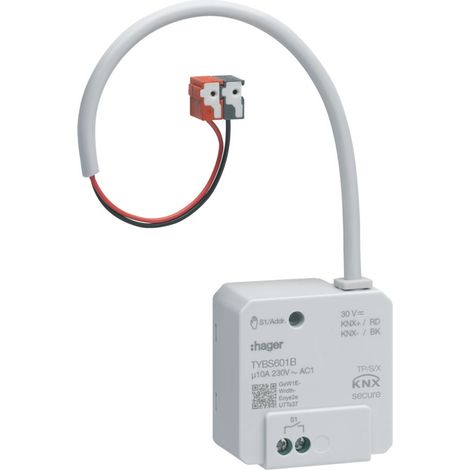 hager Schaltaktor 1fach, 10A / 230V, UP, KNX Secure, easy (1/2)