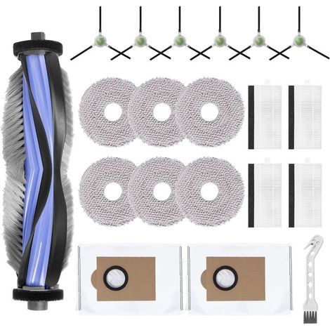 CYRILL –Kit d'accessoires pour Lefant M3/M3 Max/M3 Gen2 robot aspirateur, pièces de rechange, 1 brosse principale, 6 brosses latérales, 4 filtres Hepa, 2 sacs de base, 6 lingettes, 1 brosse de nettoya (1/5)