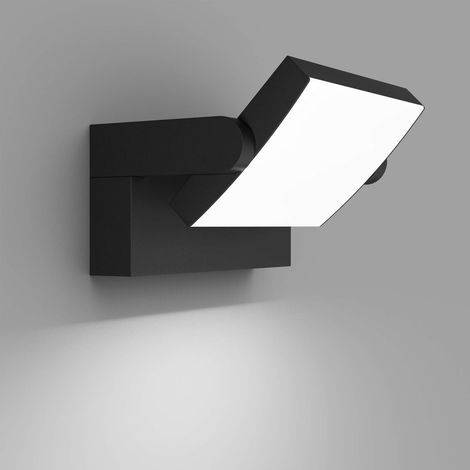 18W Applique Murale LED Extérieure Intérieure Éclairage Mural Imperméable IP65, Décorative Mur Lampe avec LED Panneau Rotatif pour Couloir Entrée Jardin, Noir, Blanc Froid 5700K-6000K (1/5)