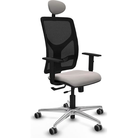 Chaise de bureau piqueras y crespo Motilla noir maille et similicuir (1/2)