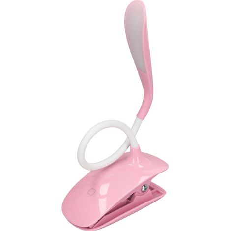 Lampe de bureau LED rechargeable USB, orientable à 360° avec pince, pour chambre ou espace de travail.