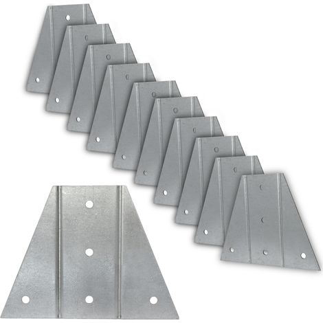 Lot de 10 plaques de connexion galvanisées pour structures en bois (1/4)