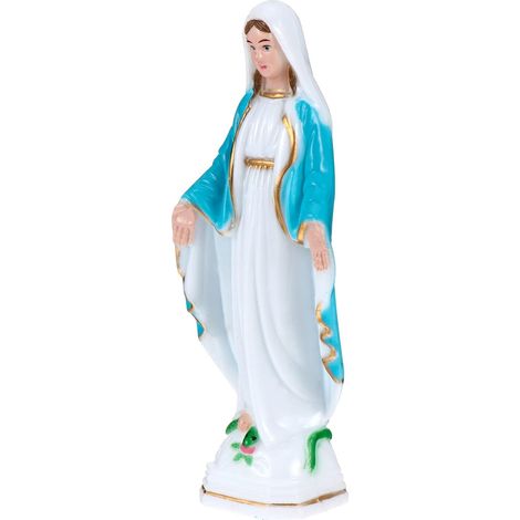 Vierge Marie Statue Lumineuse Notre-Dame de Grâce, Figurine Religieuse Ciel-Bleu, Décoration Mère Catholique, Lumineux, Décoration Spirituelle (1/5)