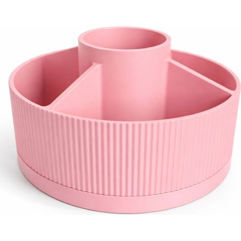 Drehbarer Schreibtisch-Organizer, rosa, 5 Fächer für Stifte und Zubehör