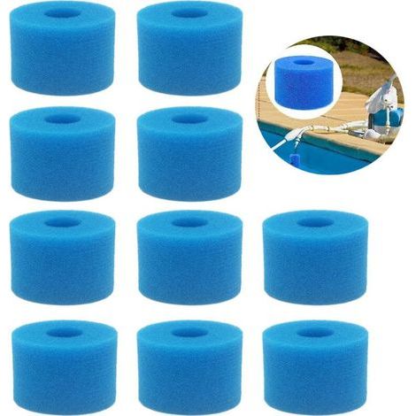Lot de 10 Cartouches Filtrantes Réutilisables Type S1 pour Spa Gonflable, Mousse Lavable Compatible Intex Pure Spa (1/5)