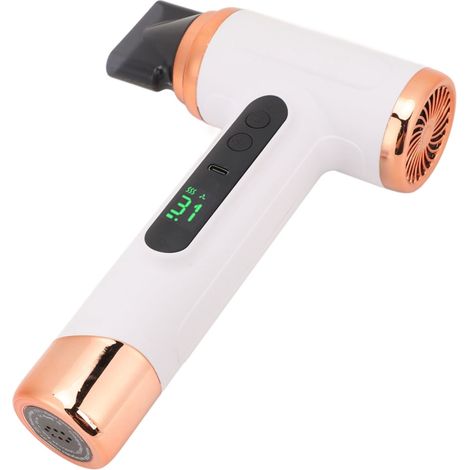 Sèche-cheveux sans fil 15 000 mAh, portable et rechargeable par USB, avec fonction air chaud/froid, 200 W, idéal pour les étudiants et les résidences universitaires (blanc).