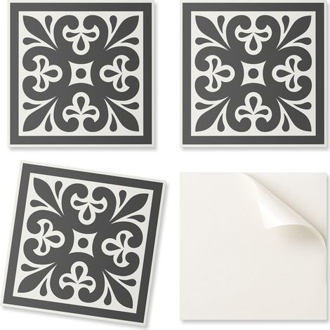 Juego de baldosas de vinilo decorativas para cocina o ba帽o. Dise帽o con elegantes motivos. 20x20x20 cm.