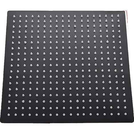 Cabezal de ducha con función de lluvia, acero inoxidable duradero, color negro, 16 pulgadas. (1/2)