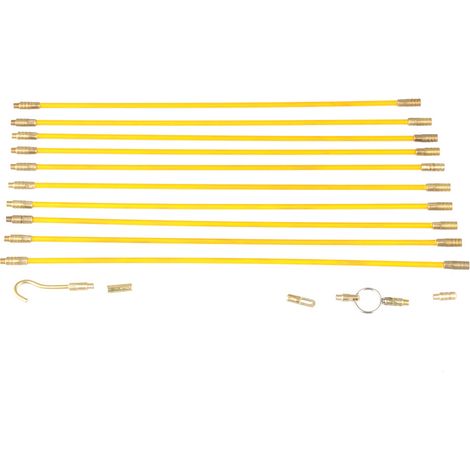 GARRYFIZH 10 pièces aiguille à passer les câbles en fibre de verre 4mm - Kit tire-fils électrique pour gaines (pousser-tirer)
