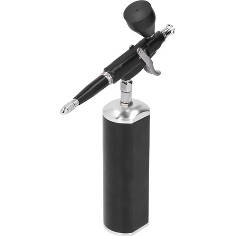 Aérographe rechargeable noir 30 psi avec compresseur, compte-gouttes, godet et capuchon de protection pour maquillage (1/5)