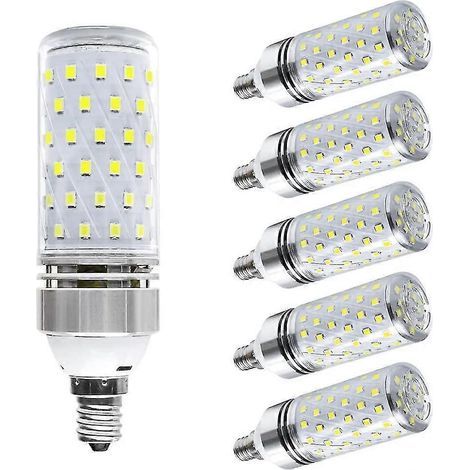 Ampoule LED E12, ampoules LED pour lustre 16 W, 1500 lm, blanc chaud 6000 K, équivalent 120 W incandescent, IRC 80+, ampoules LED candélabres, non dimmables (1/5)