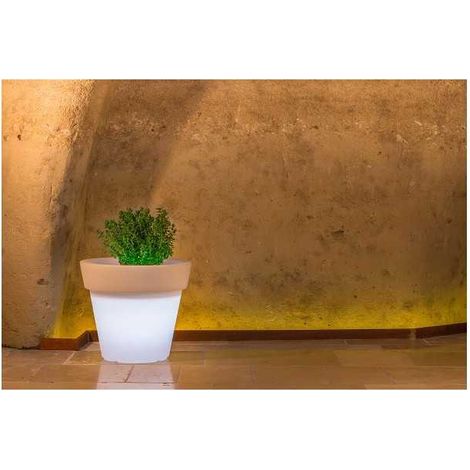 Idralite – Vase lumineux Ø80 H70 en polymère recyclable avec LED multicolores – Pour intérieur et extérieur – Fabriqué en Italie (1/3)