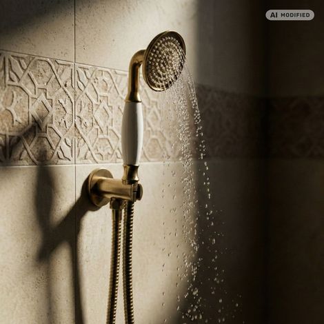 Ensemble de douche à main en bronze PaulGurkes avec douchette, flexible et support (1/5)