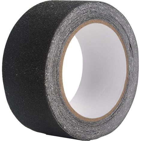 Bande antidérapante, bandes adhésives antidérapantes pour escaliers, marches, sols, décoration de sécurité, 5 m x 5 cm (noir) (1/5)
