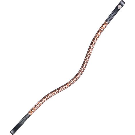 Full, Rosa Dorata 1538: Frontalino in cuoio con brillanti decorativi modello Rosegold Glamour