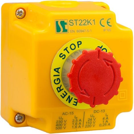Caja de control de 1 orificio con botón de seguridad (con cerradura) (1NC), 1 prensaestopas métrico M20 (1/5)