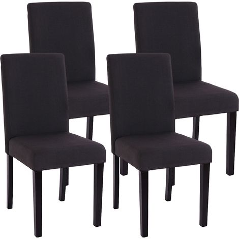[NUNCA USADO] Juego de 4 sillas de comedor Littau, Textil, negro, patas oscuras (1/5)