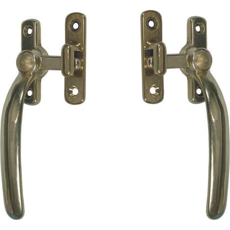 Maniglia a blocco tonda ottone lucido - dx