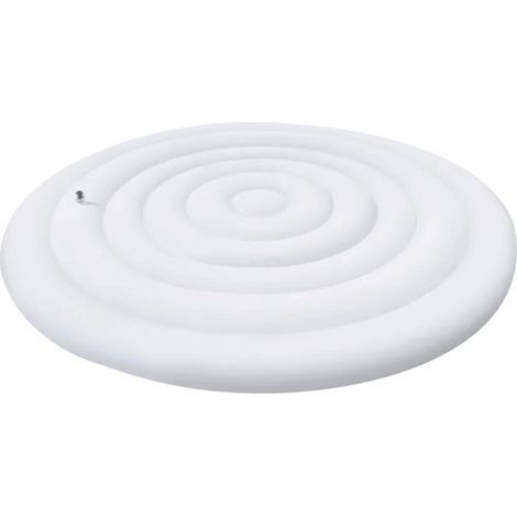 Couverture pour spa rond 145 cm en PVC épais et durable – Résistante aux intempéries, feuilles et gel – Valve de gonflage rapide – Protection extérieure blanche (1/5)