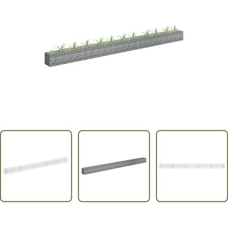 Bordure de jardin - Lit surélevé à gabion Acier galvanisé 450x30x30 cm (1/5)