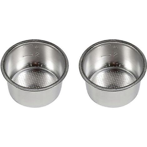 Lot de 2 filtres de rechange de 51 mm pour 4 tasses, compatibles avec les porte-filtres sans fond des machines à expresso Delonghi EC680/EC685.