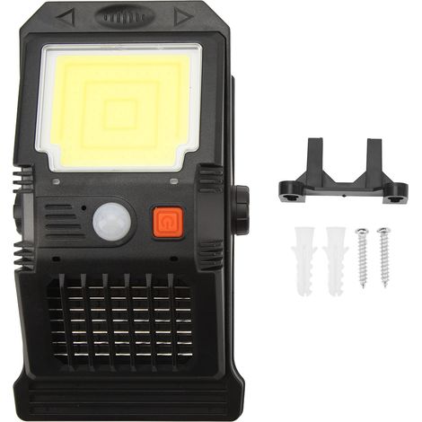 Lumière murale solaire à clip avec détecteur de mouvement, étanche, portable, anti-insectes LED COB pour cour extérieure (1/5)