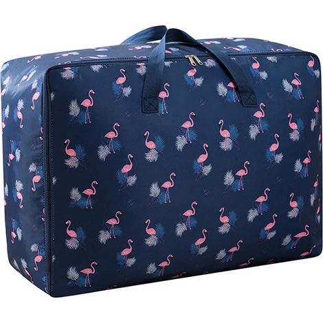 Sac de rangement pour literie, sac de rangement pliable pour vêtements, sac de déménagement, organisateur pour couettes, oreillers et couvertures (bleu foncé) Bleu marine (1/5)