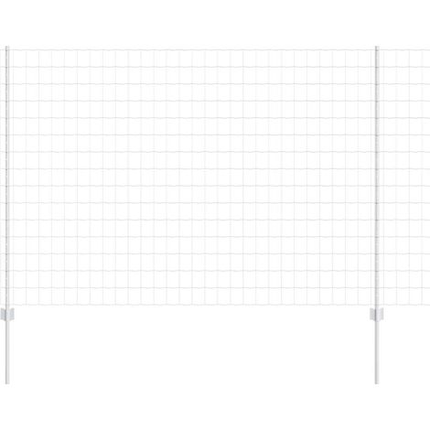 Grillage rouleau,Clôture Euro avec 10 Poteaux Argent 1,5x10 m Acier CFW4333927 (1/3)