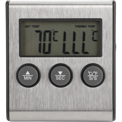 Thermomètre de cuisson pour barbecue, sonde de cuisson pour viande et aliments, avec minuteur et outil de mesure de température (1/5)