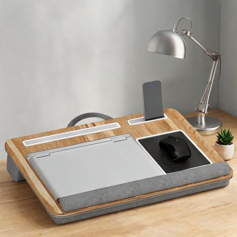 Table de lit pour ordinateur portable en MDF aspect chêne roble (1/5)