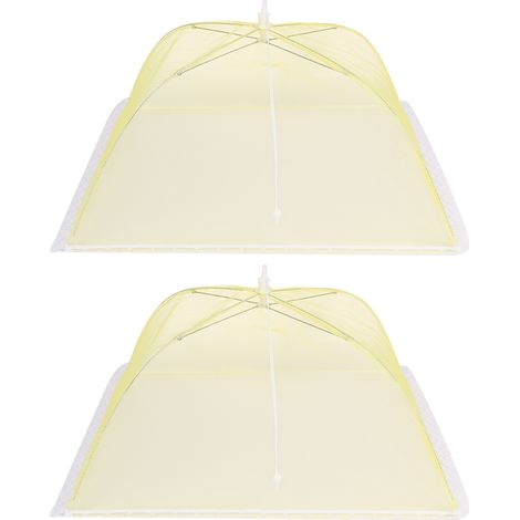 TOIVIZE-Housse alimentaire en maille, étanche aux insectes, lavable, jaune, taille 43 cm, lot de 2 pièces (1/4)