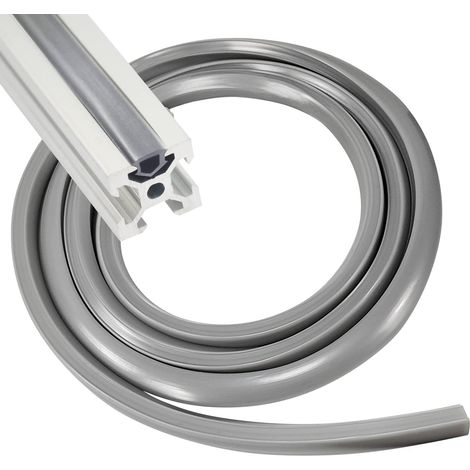 Profilé Aluminium Bandes de Chant pour Série 30X30-8 mm, Bande D'étanchéité Souple de Protection en PVC, Anti-poussière Bandes de Chant (Gris argenté 10 m Slot)